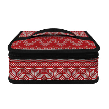 Christmas Festive Knitted Pattern Print Small Lunch Bag