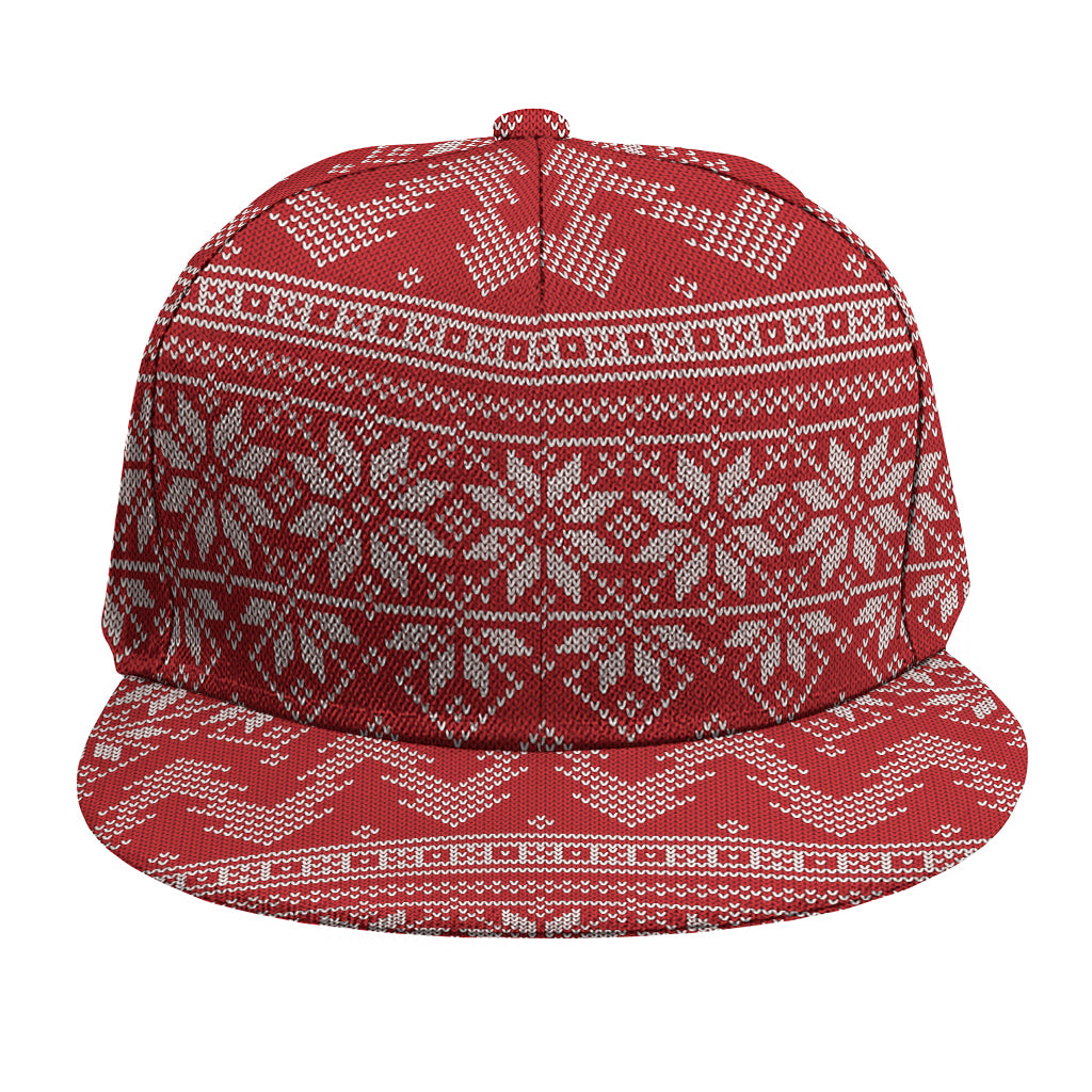 Christmas Festive Knitted Pattern Print Snapback Cap