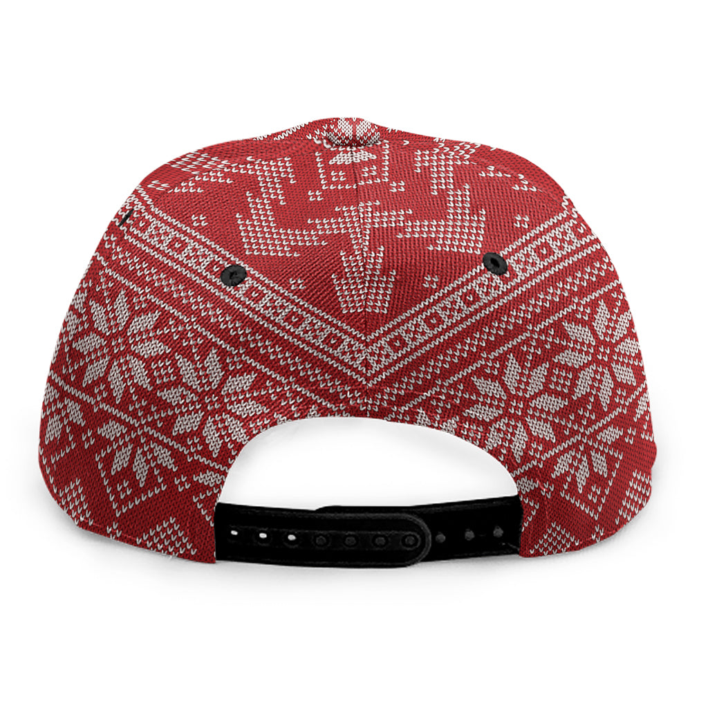 Christmas Festive Knitted Pattern Print Snapback Cap