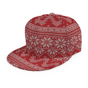 Christmas Festive Knitted Pattern Print Snapback Cap