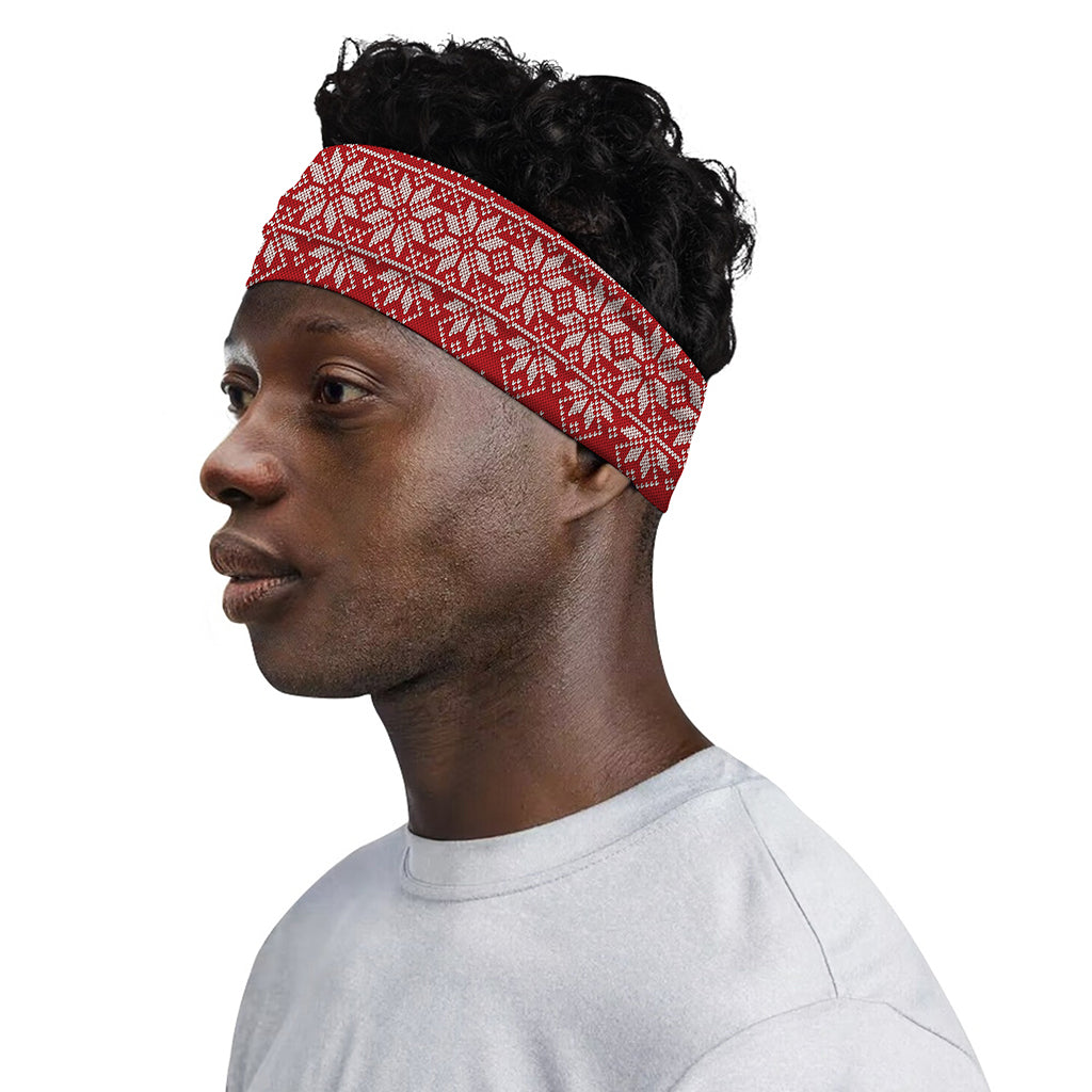 Christmas Festive Knitted Pattern Print Sports Headband