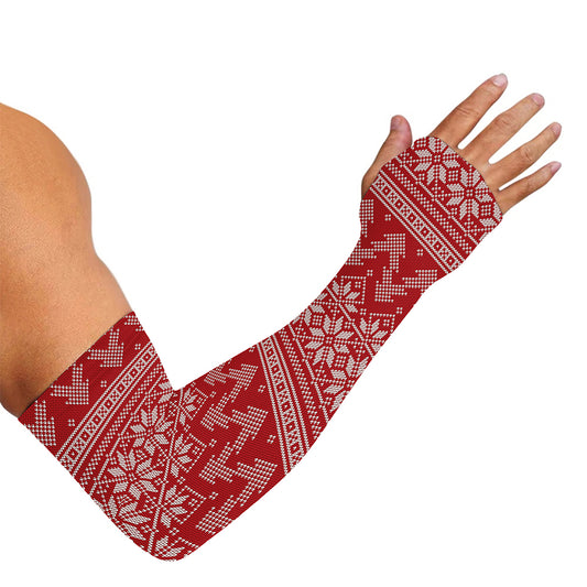 Christmas Festive Knitted Pattern Print Sun Protection Arm Sleeves