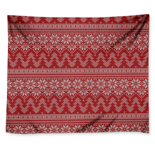 Christmas Festive Knitted Pattern Print Tapestry