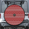 Christmas Festive Knitted Pattern Print Tire Cover With Camera Hole