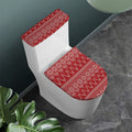 Christmas Festive Knitted Pattern Print Toilet Lid And Tank Cover Set