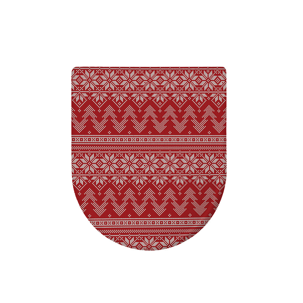 Christmas Festive Knitted Pattern Print Toilet Lid Cover