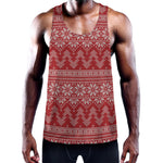Christmas Festive Knitted Pattern Print Training Tank Top