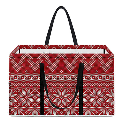 Christmas Festive Knitted Pattern Print Utility Tote Bag