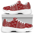 Christmas Festive Knitted Pattern Print White Chunky Shoes