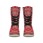 Christmas Festive Knitted Pattern Print Winter Boots