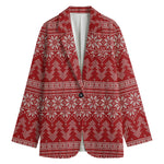 Christmas Festive Knitted Pattern Print Women's Blazer