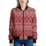 Christmas Festive Knitted Pattern Print Women's Bomber Jacket