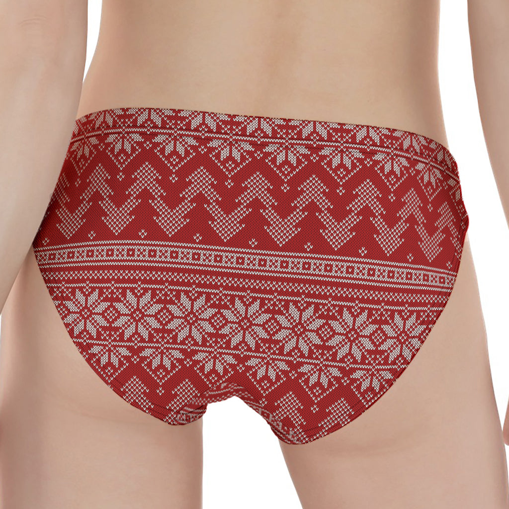 Christmas Festive Knitted Pattern Print Women's Panties