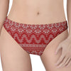 Christmas Festive Knitted Pattern Print Women's Thong