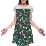 Christmas Floral Dragonfly Pattern Print Adjustable Apron