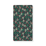 Christmas Floral Dragonfly Pattern Print Baby Crib Sheet