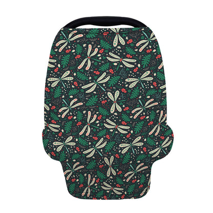 Christmas Floral Dragonfly Pattern Print Baby Seat Cover