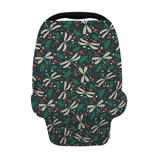 Christmas Floral Dragonfly Pattern Print Baby Seat Cover