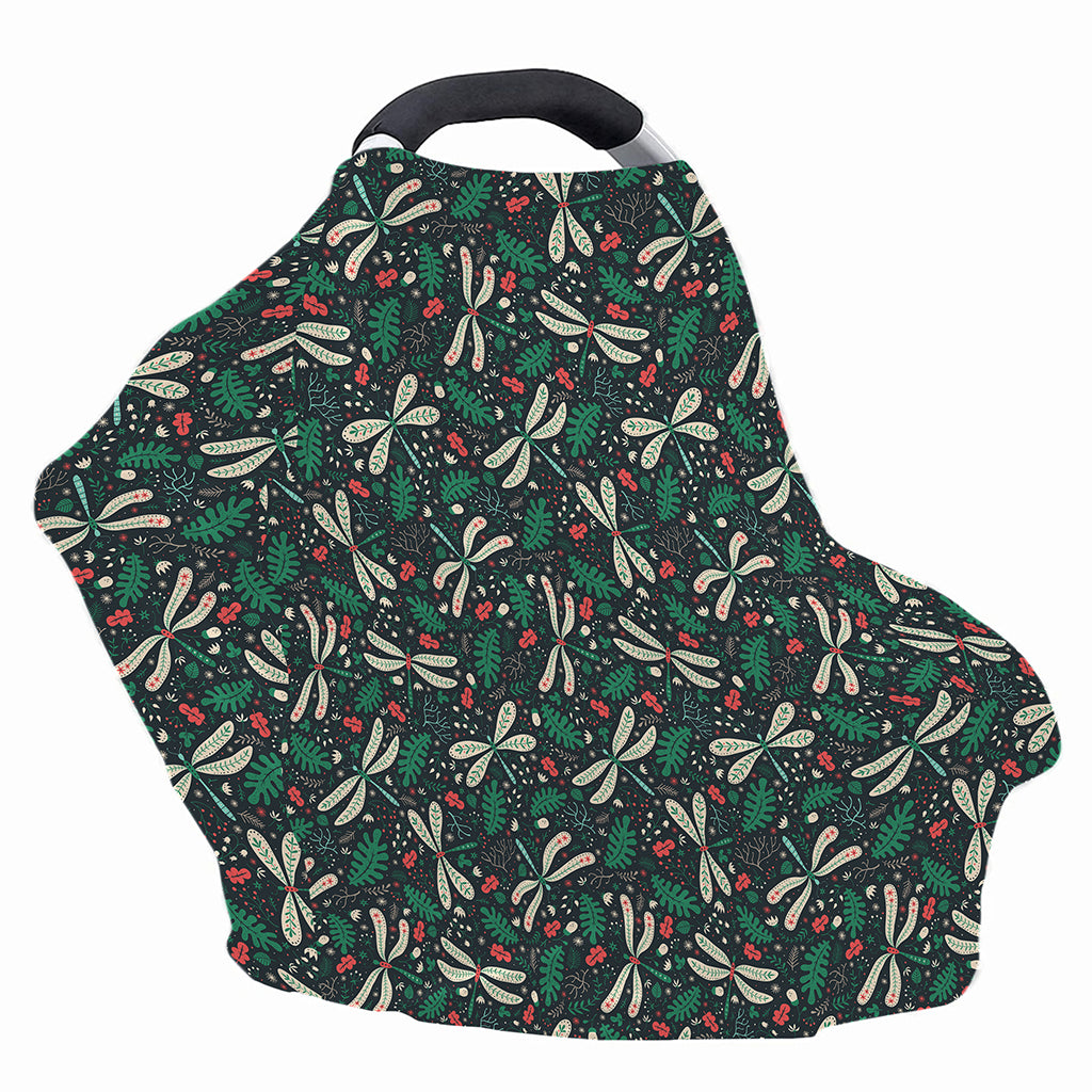 Christmas Floral Dragonfly Pattern Print Baby Seat Cover