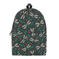 Christmas Floral Dragonfly Pattern Print School Backpack