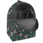 Christmas Floral Dragonfly Pattern Print Backpack