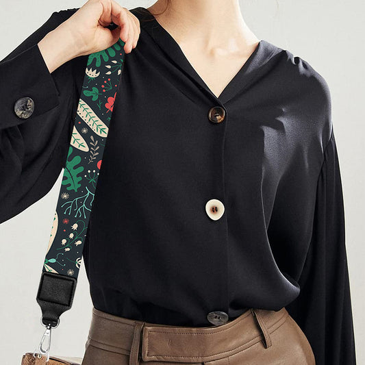 Christmas Floral Dragonfly Pattern Print Bag Strap
