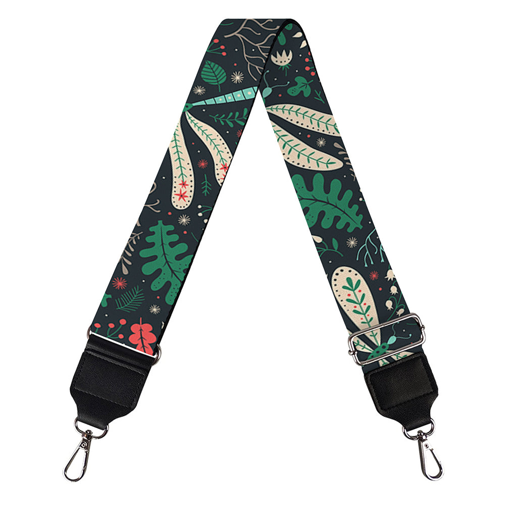 Christmas Floral Dragonfly Pattern Print Bag Strap