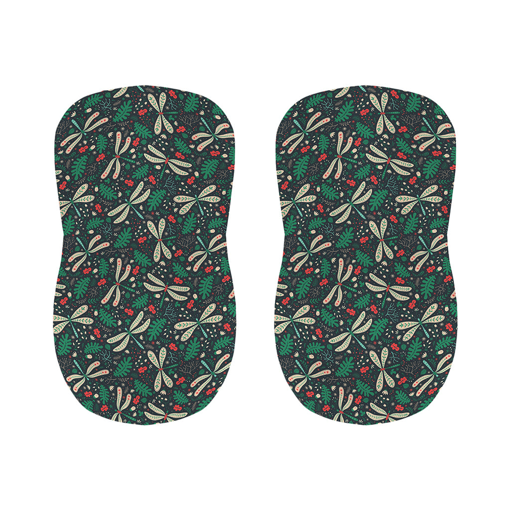 Christmas Floral Dragonfly Pattern Print Bar Stool Covers