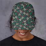 Christmas Floral Dragonfly Pattern Print Baseball Cap
