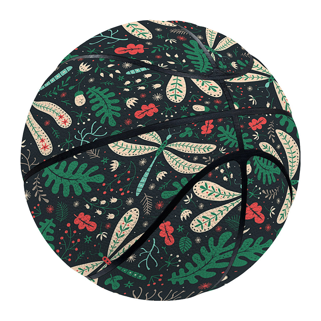 Christmas Floral Dragonfly Pattern Print Basketball