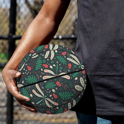 Christmas Floral Dragonfly Pattern Print Basketball