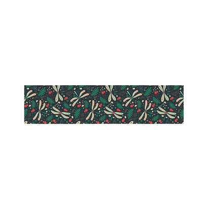 Christmas Floral Dragonfly Pattern Print Bed Runner
