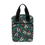 Christmas Floral Dragonfly Pattern Print Bible Tote Bag