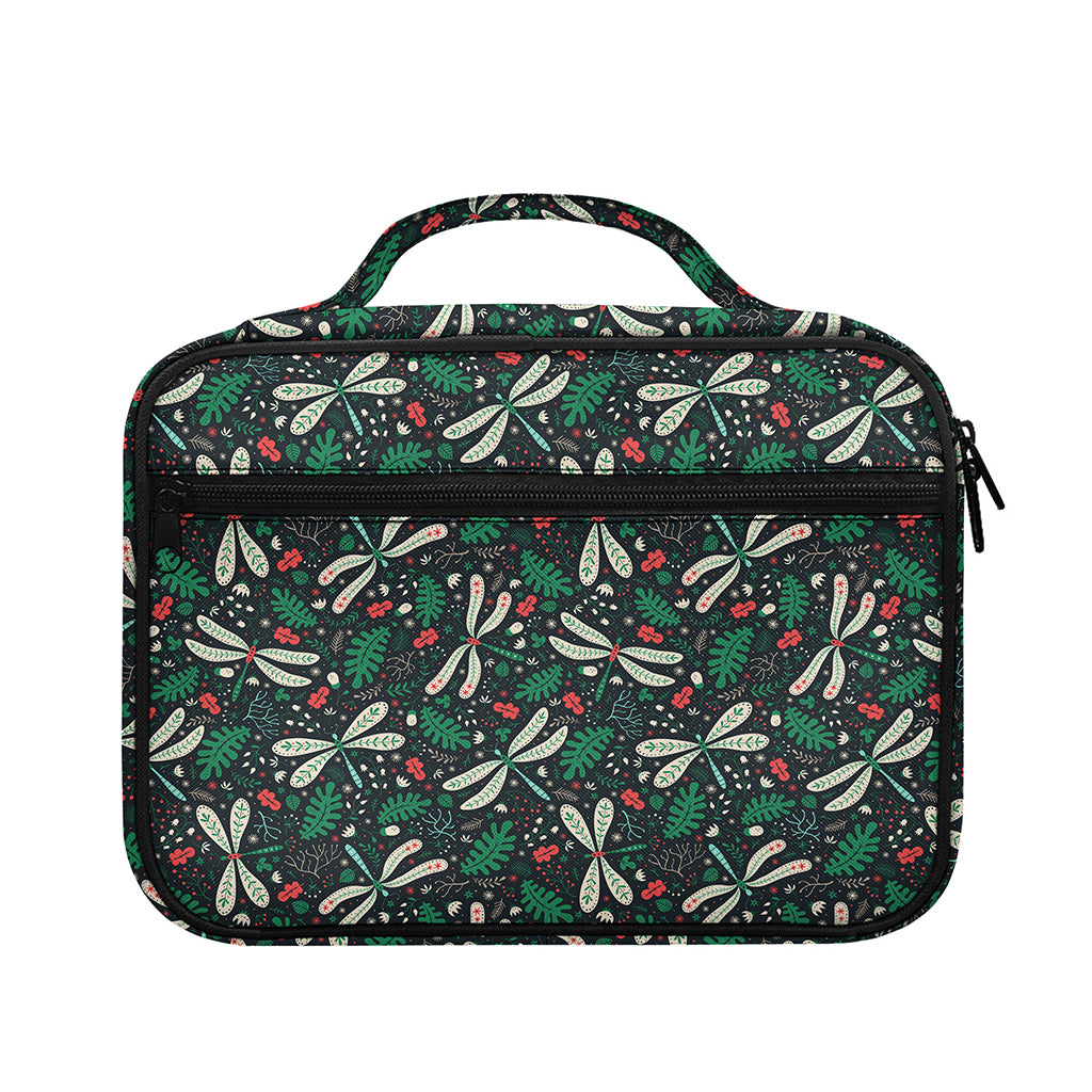 Christmas Floral Dragonfly Pattern Print Briefcase Bible Bag
