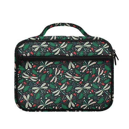 Christmas Floral Dragonfly Pattern Print Briefcase Bible Bag