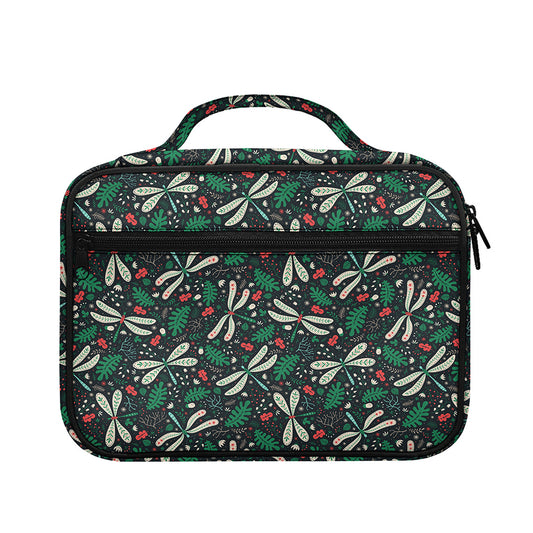 Christmas Floral Dragonfly Pattern Print Briefcase Bible Bag