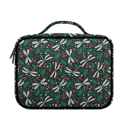 Christmas Floral Dragonfly Pattern Print Briefcase Bible Bag