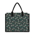 Christmas Floral Dragonfly Pattern Print Canvas Tote Bag