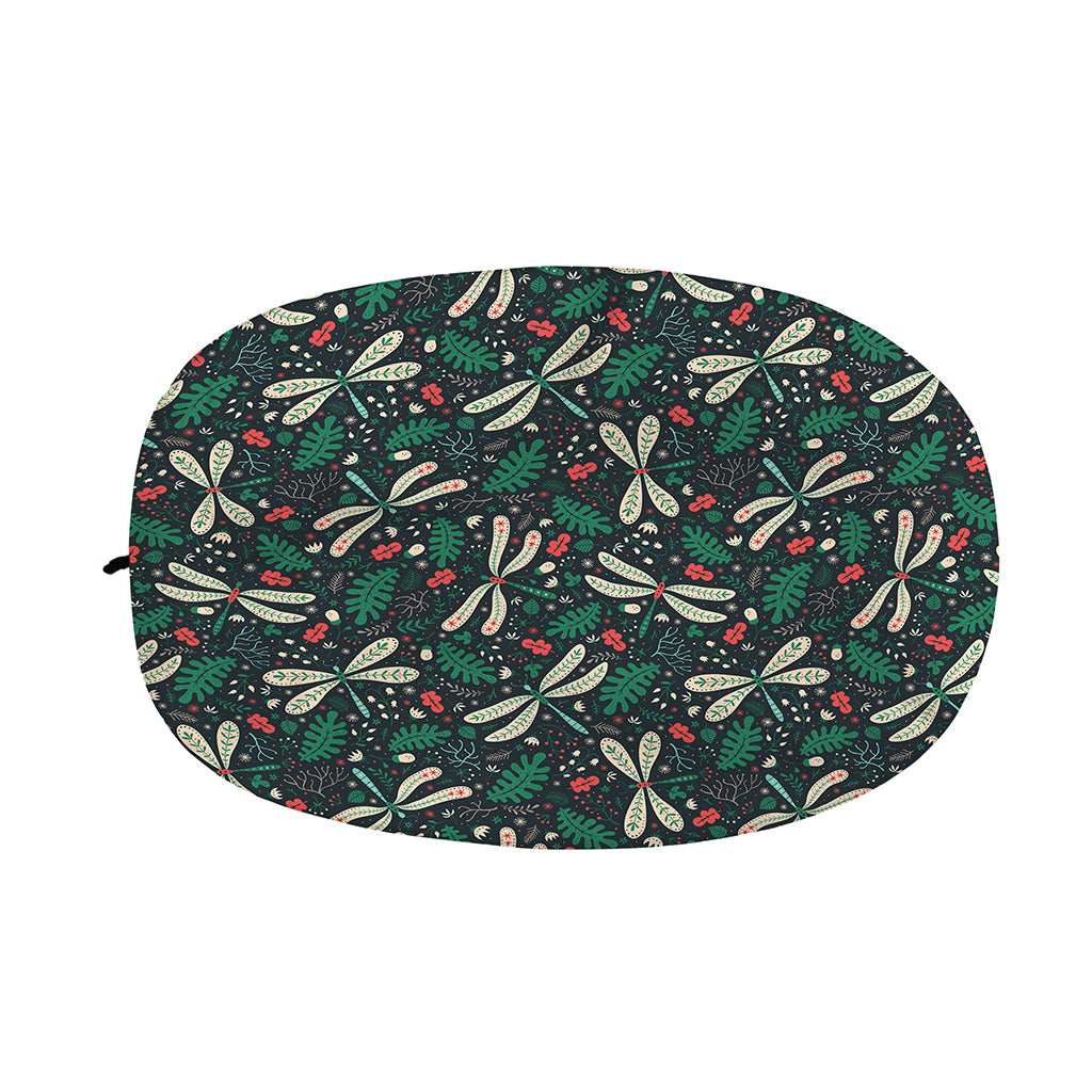 Christmas Floral Dragonfly Pattern Print Car Side Mirror Covers