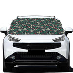 Christmas Floral Dragonfly Pattern Print Car Windshield Snow Cover