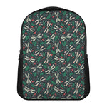Christmas Floral Dragonfly Pattern Print Casual Backpack