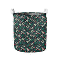 Christmas Floral Dragonfly Pattern Print Collapsible Laundry Basket