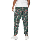 Christmas Floral Dragonfly Pattern Print Cotton Pants