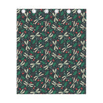 Christmas Floral Dragonfly Pattern Print Curtain