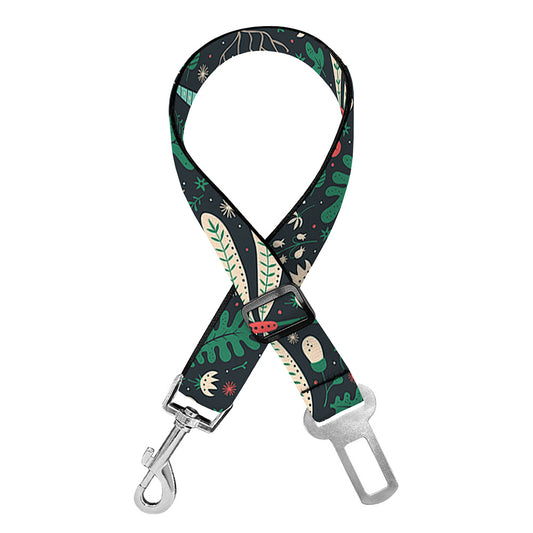 Christmas Floral Dragonfly Pattern Print Dog Seat Belt