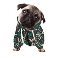 Christmas Floral Dragonfly Pattern Print Dog Zip Up Hoodie