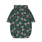 Christmas Floral Dragonfly Pattern Print Dog Zip Up Hoodie