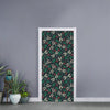 Christmas Floral Dragonfly Pattern Print Door Sticker