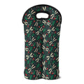 Christmas Floral Dragonfly Pattern Print Double Neoprene Wine Tote