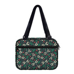 Christmas Floral Dragonfly Pattern Print Double Strap Bible Bag